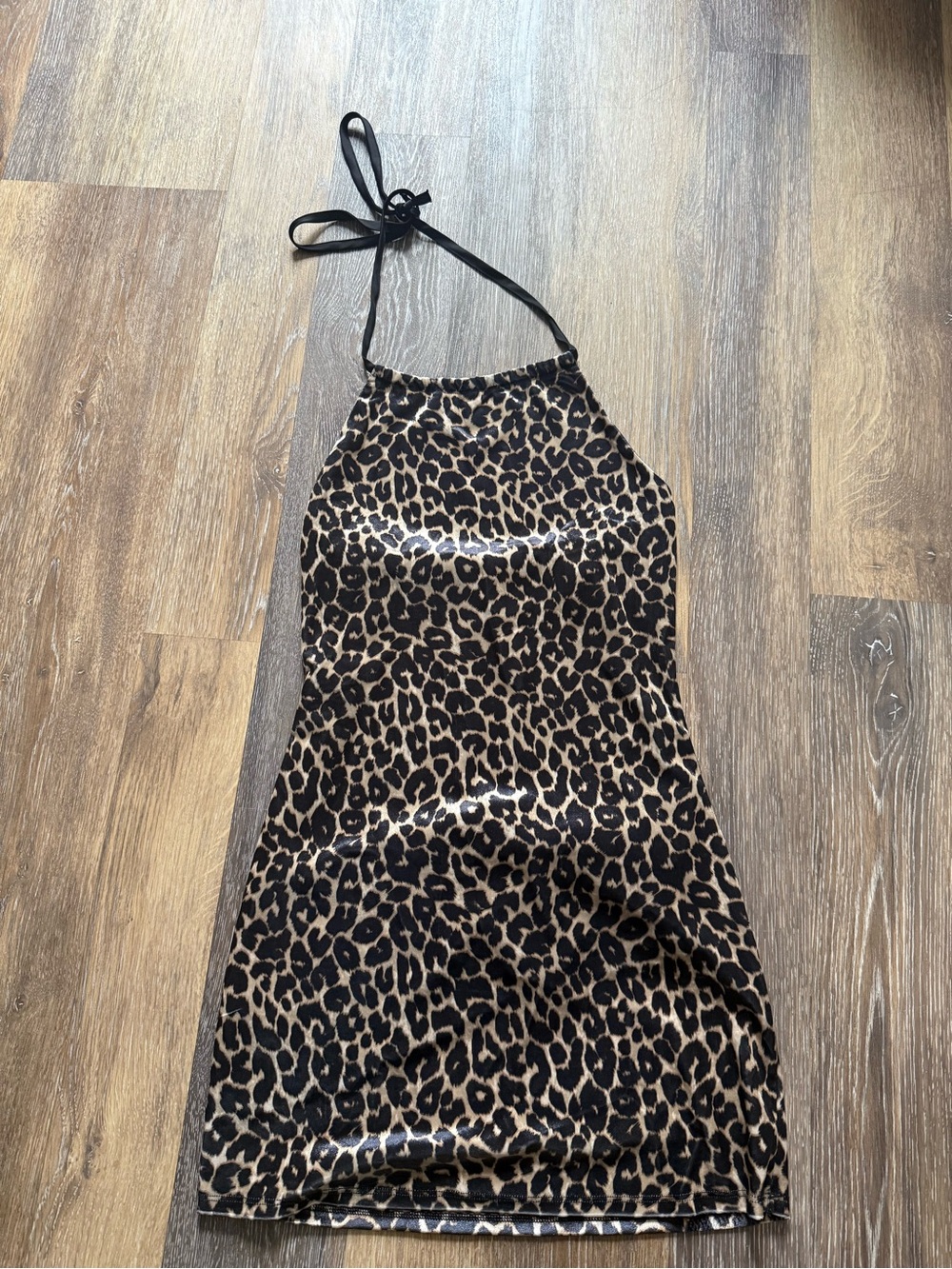 Wild Fable Leopard Print Satin Slip Dress Halter Mini Y2K